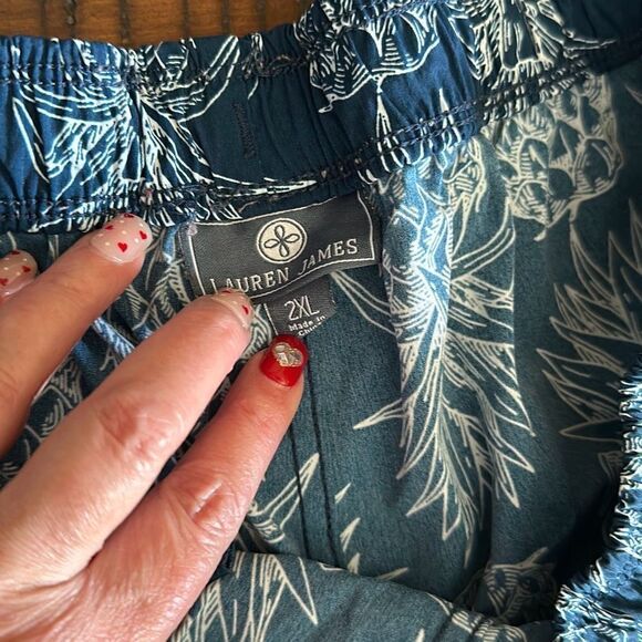 Lauren James 2XL pineapple pull on shorts active beach vacation nylon - Picture 5 of 6